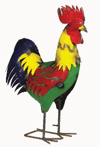Multi-Color Metal Rooster