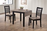 Ebony and Gray 3 Piece Drop Leaf Dining Set - South Beach Collection