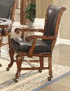 Brown Cherry and Black Caster Arm Chair - Franklin