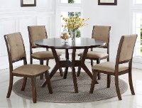 Espresso 5 Piece Round Dining Set - Barney Collection