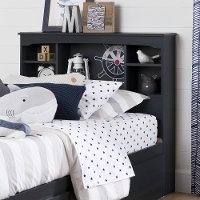 10421 Blue Twin Bookcase Headboard - Aviron