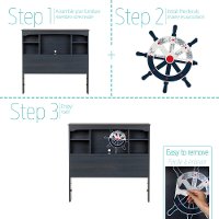 10421 Blue Twin Bookcase Headboard - Aviron -5