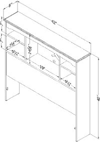 10421 Blue Twin Bookcase Headboard - Aviron -7