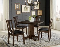 5PC:BRH-WG/DINING Warm Gray 5 Piece Drop Leaf Dining Set - Brooklyn Heights Collection