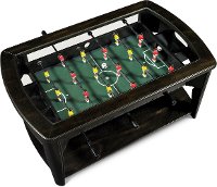 Dark Walnut Brown Coffee Table with Foosball - Diletta-2