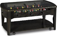 Dark Walnut Brown Coffee Table with Foosball - Diletta-3