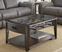 Diletta Dark Walnut Brown Coffee Table with Foosball