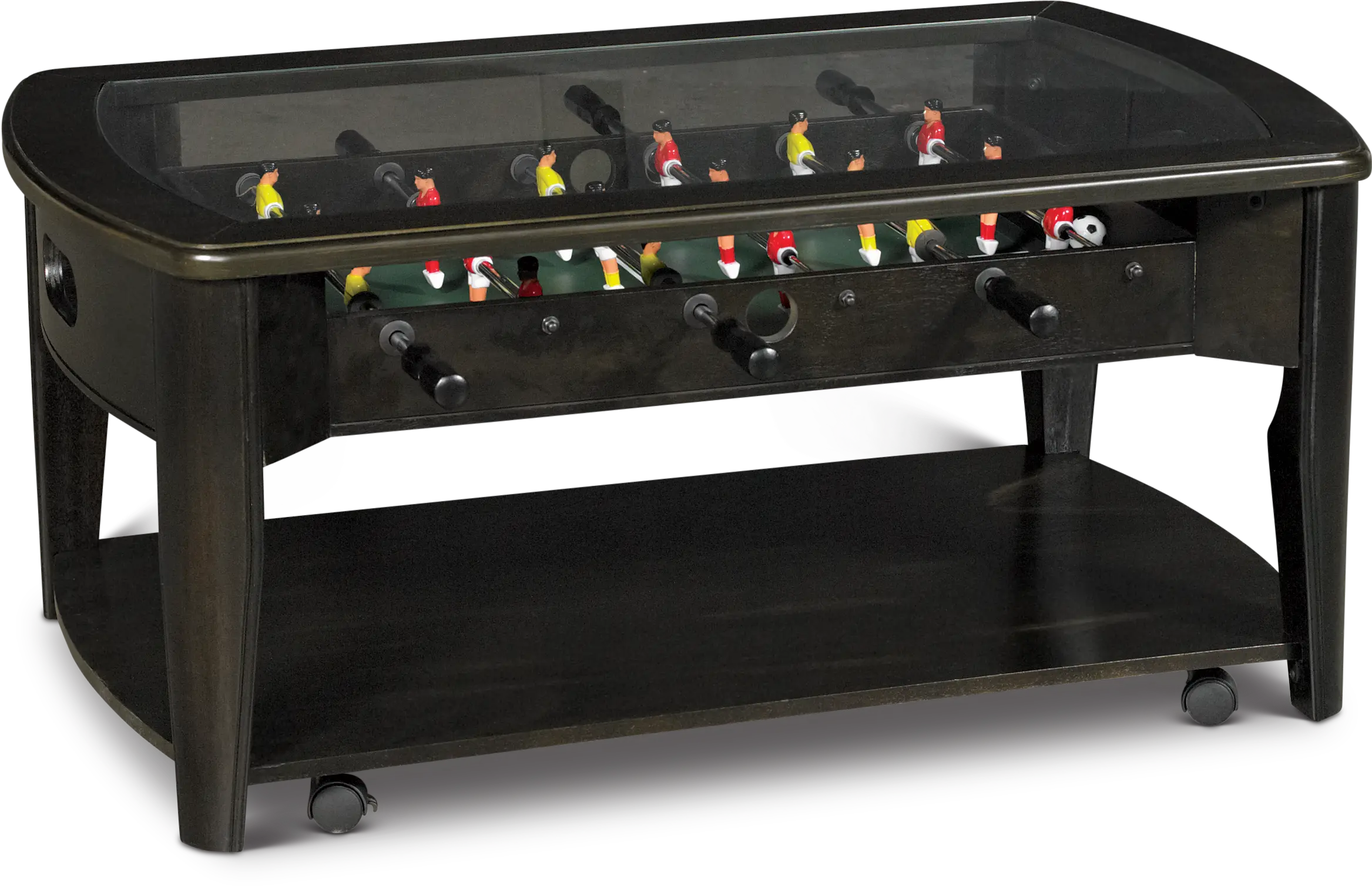 Diletta Dark Walnut Brown Coffee Table with Foosball-3