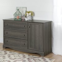 10423 Gray Maple 3-Drawer Door Dresser - Savannah