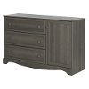 10423 Gray Maple 3-Drawer Door Dresser - Savannah -2