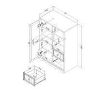 10428 Gray Maple Armoire with Drawers - Savannah