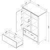 10468 White Armoire with Drawer - Cotton Candy -6