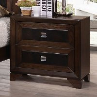 Contemporary Cappuccino Brown Nightstand - Sussex