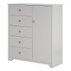 10234 Soft Gray 5 Drawer Door Chest - Vito -2