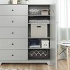 10234 Soft Gray 5 Drawer Door Chest - Vito -5