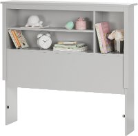 10235 Soft Gray Twin Bookcase Headboard (39 Inch) - Vito -2