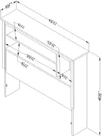 10235 Soft Gray Twin Bookcase Headboard (39 Inch) - Vito -4