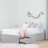 10236 Soft Gray Twin Mates Bed (39 Inch) with 3 Drawers - Vito