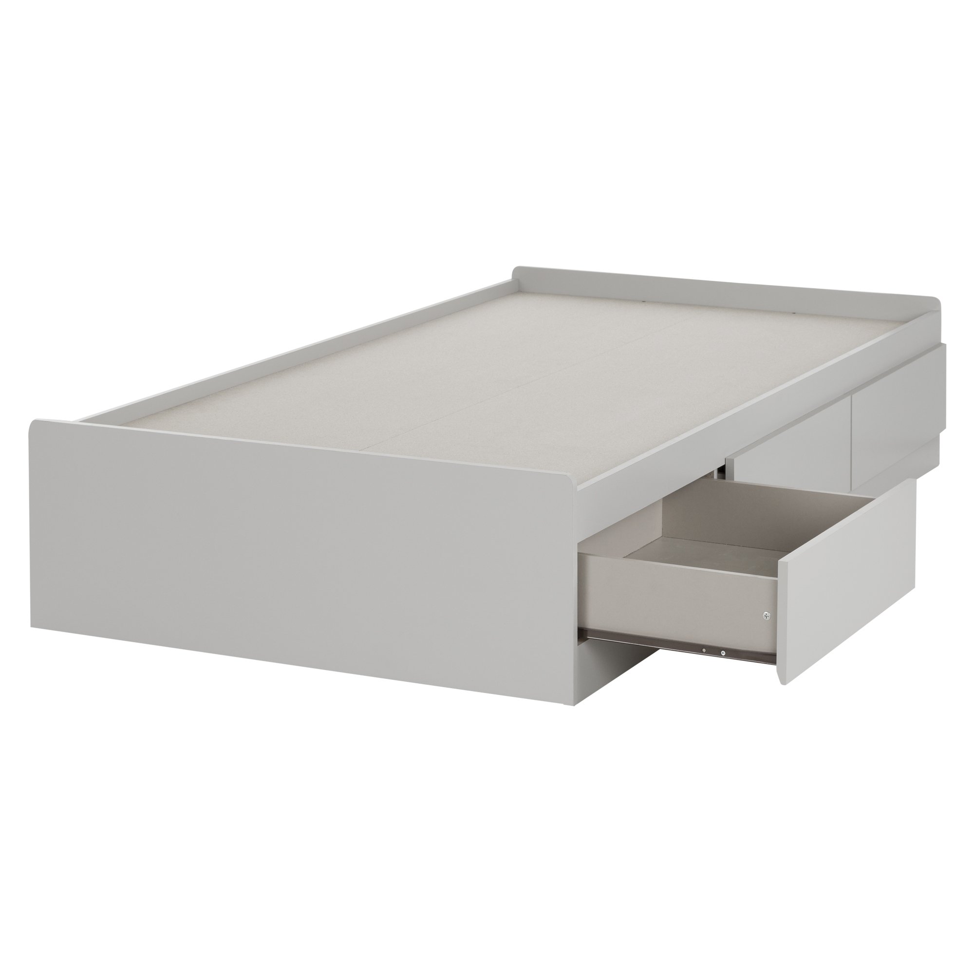 10236 Soft Gray Twin Mates Bed (39 Inch) with 3 Drawers - Vito -2