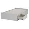 10236 Soft Gray Twin Mates Bed (39 Inch) with 3 Drawers - Vito -2