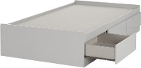 10236 Soft Gray Twin Mates Bed (39 Inch) with 3 Drawers - Vito -2