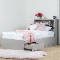 10236 Soft Gray Twin Mates Bed (39 Inch) with 3 Drawers - Vito -4