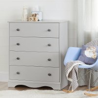 10229 Soft Gray 4 Drawer Chest - Angel