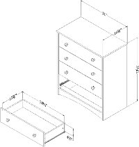 10229 Soft Gray 4 Drawer Chest - Angel -5