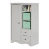 10230 Soft Gray Armoire with Drawers - Angel -3