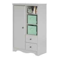10230 Soft Gray Armoire with Drawers - Angel -3