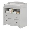 10231 Soft Gray Changing Table with Drawers - Angel-2