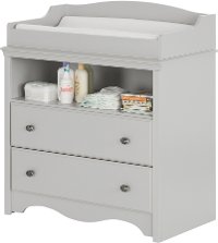 10231 Soft Gray Changing Table with Drawers - Angel-2