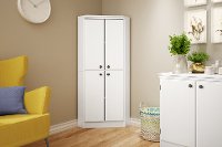 10382 White 4-Door Corner Armoire - Morgan