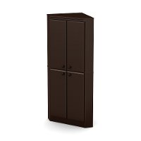 10384 Chocolate 4-Door Corner Armoire - Morgan