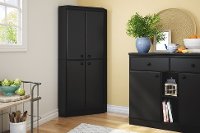 10386 Black 4-Door Corner Armoire - Morgan