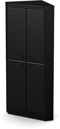 10386 Black 4-Door Corner Armoire - Morgan -2