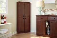 10388 Cherry 4-Door Corner Armoire - Morgan