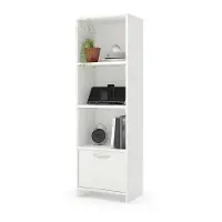 10249 Step One White 3 Shelf Bookcase with Door
