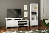 10249 White 3 Shelf Bookcase with Door - Step One -2