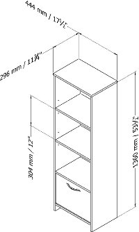 10249 White 3 Shelf Bookcase with Door - Step One -4