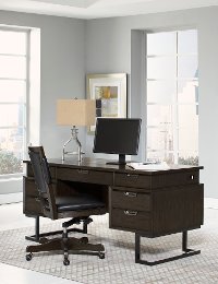 Hickory Brown Executive Desk - Harper Point