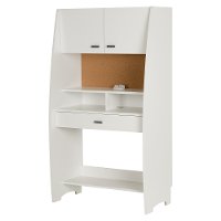 10196 White Desk with Hutch and Storage - Reevo -2