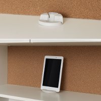 10196 White Desk with Hutch and Storage - Reevo -5