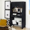 10197 Black Desk with Hutch and Storage - Reevo -1