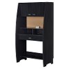10197 Black Desk with Hutch and Storage - Reevo -2