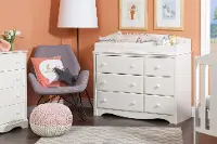 10208 White Changing Table Dresser - Angel