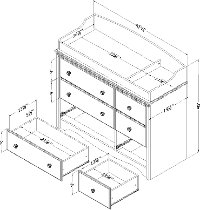 10208 White Dresser & Changing Table - Angel -4