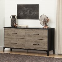 10496 Weathered Oak 4-Drawer Double Dresser - Valet