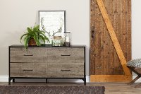 10496 Weathered Oak 4-Drawer Double Dresser - Valet -5
