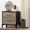 10498 Weathered Oak 2-Drawer Nightstand -Valet